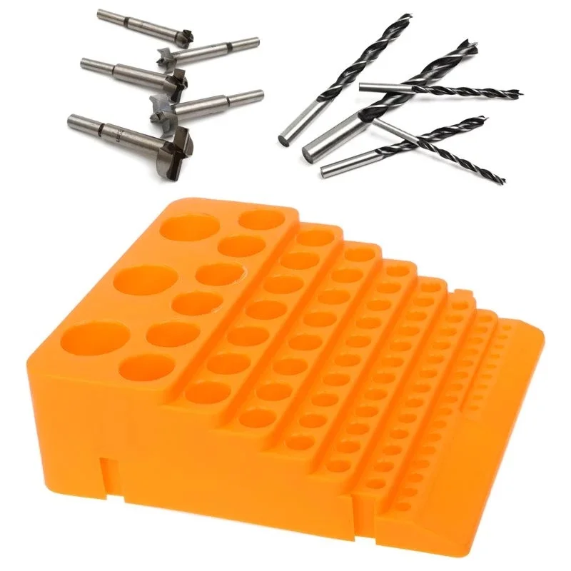 84 Holes Milling Cutter Reamer Drill Bit Storage Box Drill Bit Storage Case Stand Tools Container Tray Holder Tools Organizer