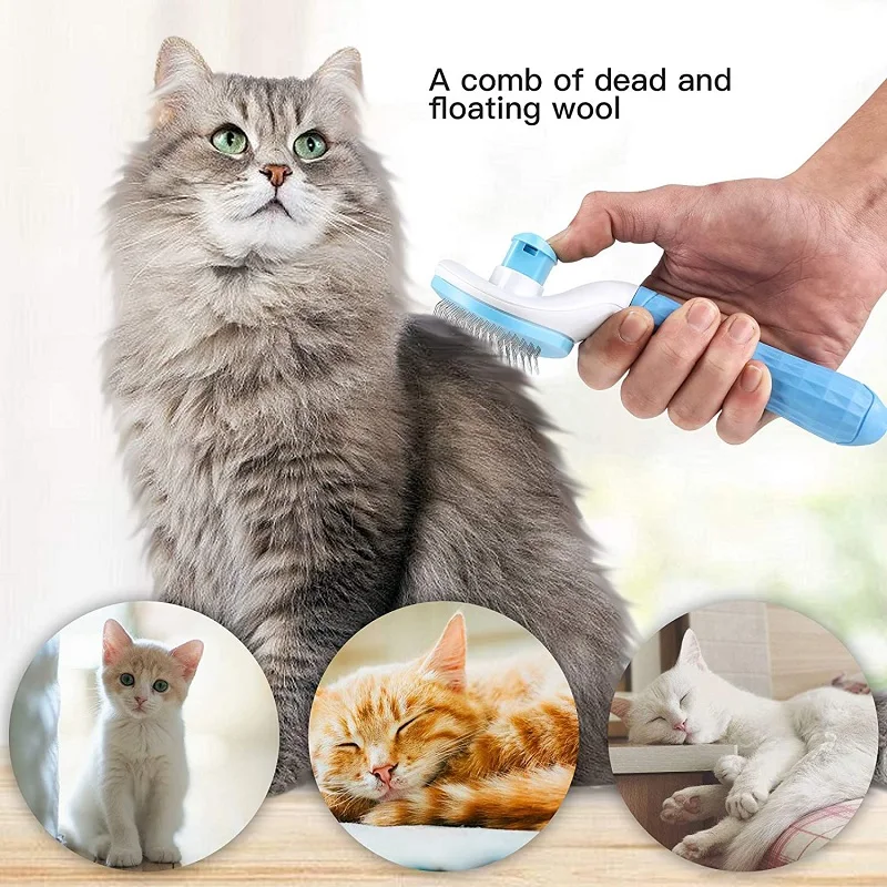 

Pet Dog Brush Cat Comb Self Cleaning Pet Hair Remover Brush For Dogs Cats Grooming Tools Pets Dematting Comb Dogs Accessories