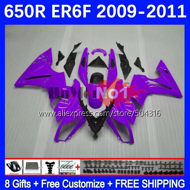 

OEM Body For KAWASAKI NINJA 650R ER 6F ER6 ER 6 F ER-6F 09-11 174MC.47 ER6F 09 10 11 650 R 2009 2010 2011 Fairings glossy purple
