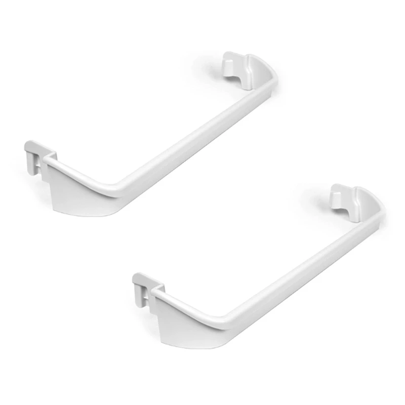 

2 Piece Door Shelf Rack Bar White ABS For Frigidaire Or Kenmore Refrigerator Door Bar Retainer Rail Replace 948952, AP3214631