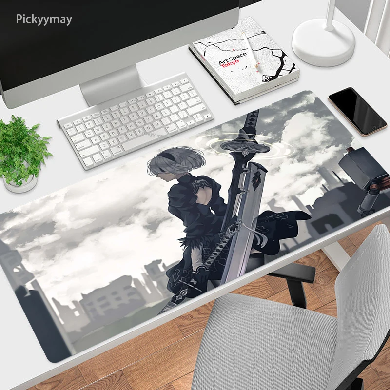 

Nier Automata Anime Large Mouse Pad Kawaii Gamer Rubber Computer Gaming Mousepad PC Desk Play Mats Locking Edge For CS GO LOL