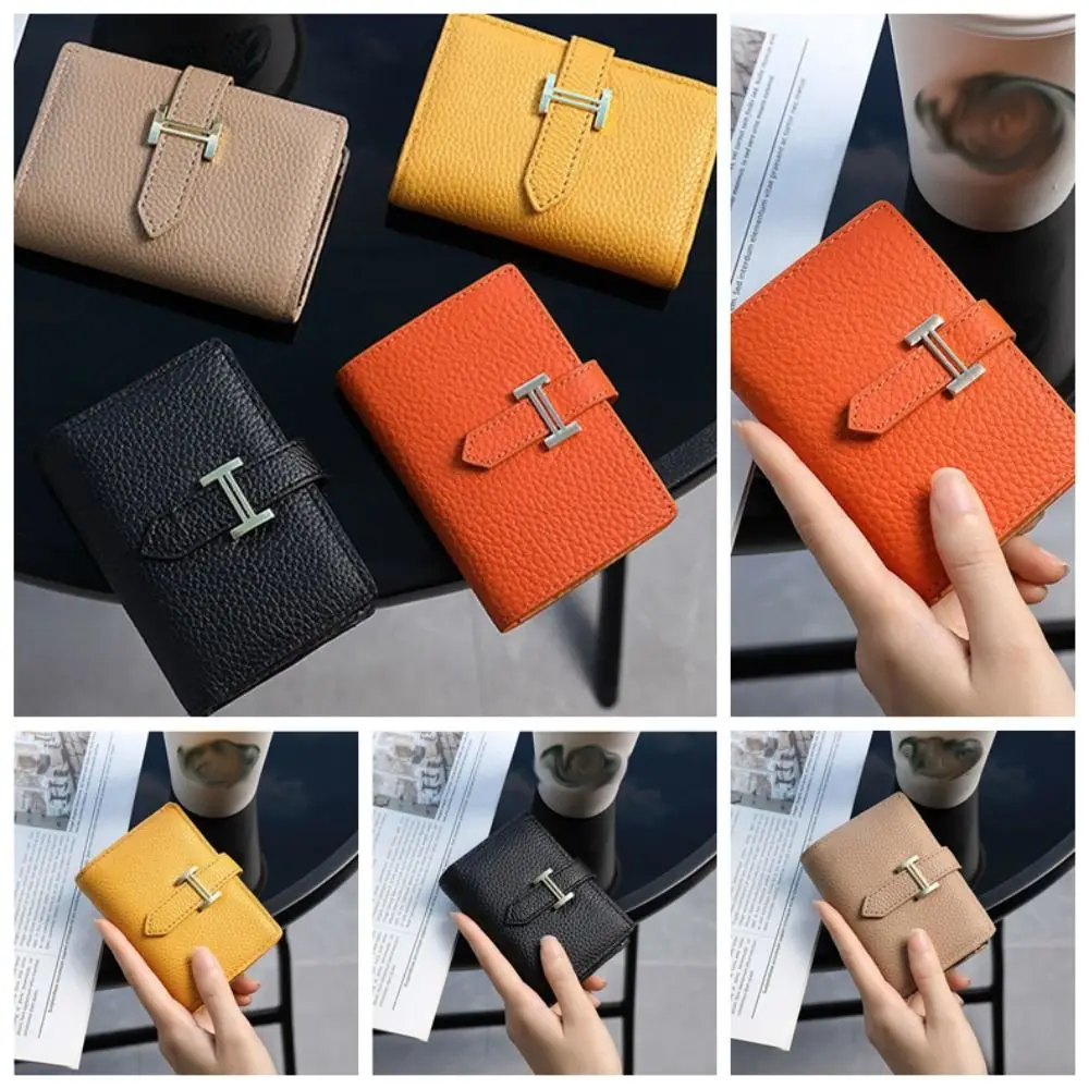 

Multi-card Slot Lichee Pattern Card Bag Card Pocket Clutch Bag PU Leather Card Bag Coin Purse Korean Style Card Holder Women