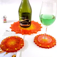 mandala coaster mold fruit plate diy creative round european pattern resin sun flower silicone crystal silicone mold