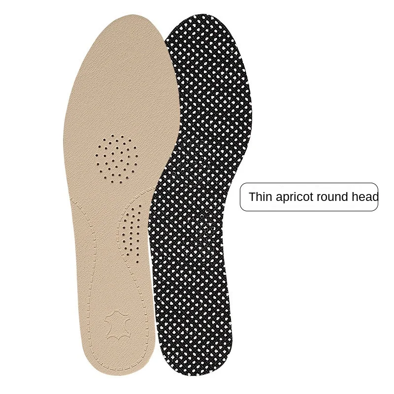 Ultra Thin Breathable Deodorant Leather Insoles Cushion Cowhide Instantly Absorb Sweat Replacement Inner Soles Shoes Insole Pads images - 6