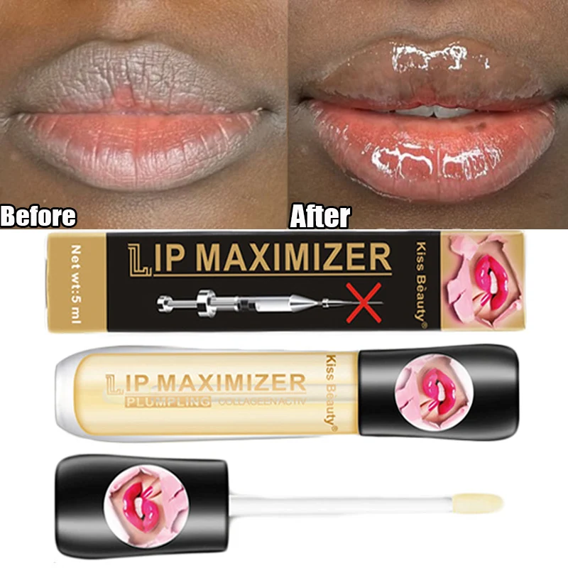 

5ml Instant Volumising Lips Plumper Repairing Reduce Lip Fine Lines Mask Long Lasting Moisturizer Care Lip Oil Sexy Plump Serum