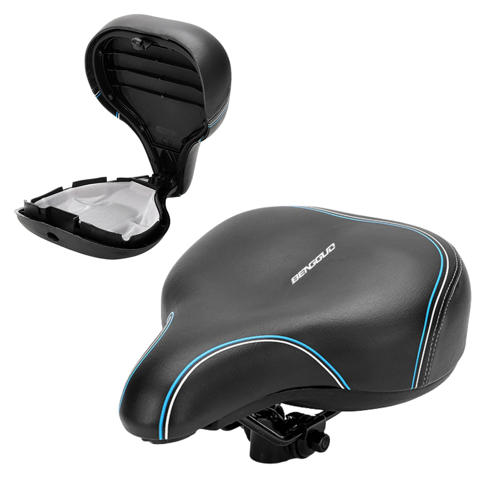 

Bicycle Seat Storage Saddle Durable Foam Cushion With Ergonomic Design For Women Men Oversized Cushion For Exercise Road