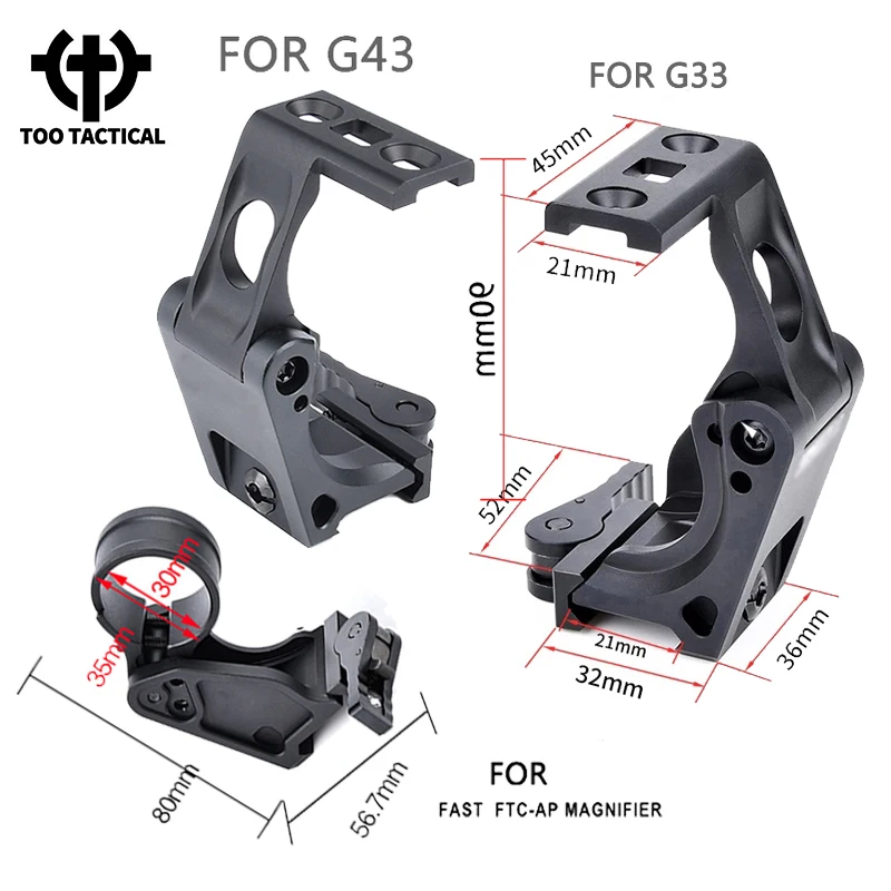 WADSN Тактическое крепление для увеличения с ЧПУ G43 G33 FAST FTC-AP оптическая стойка
