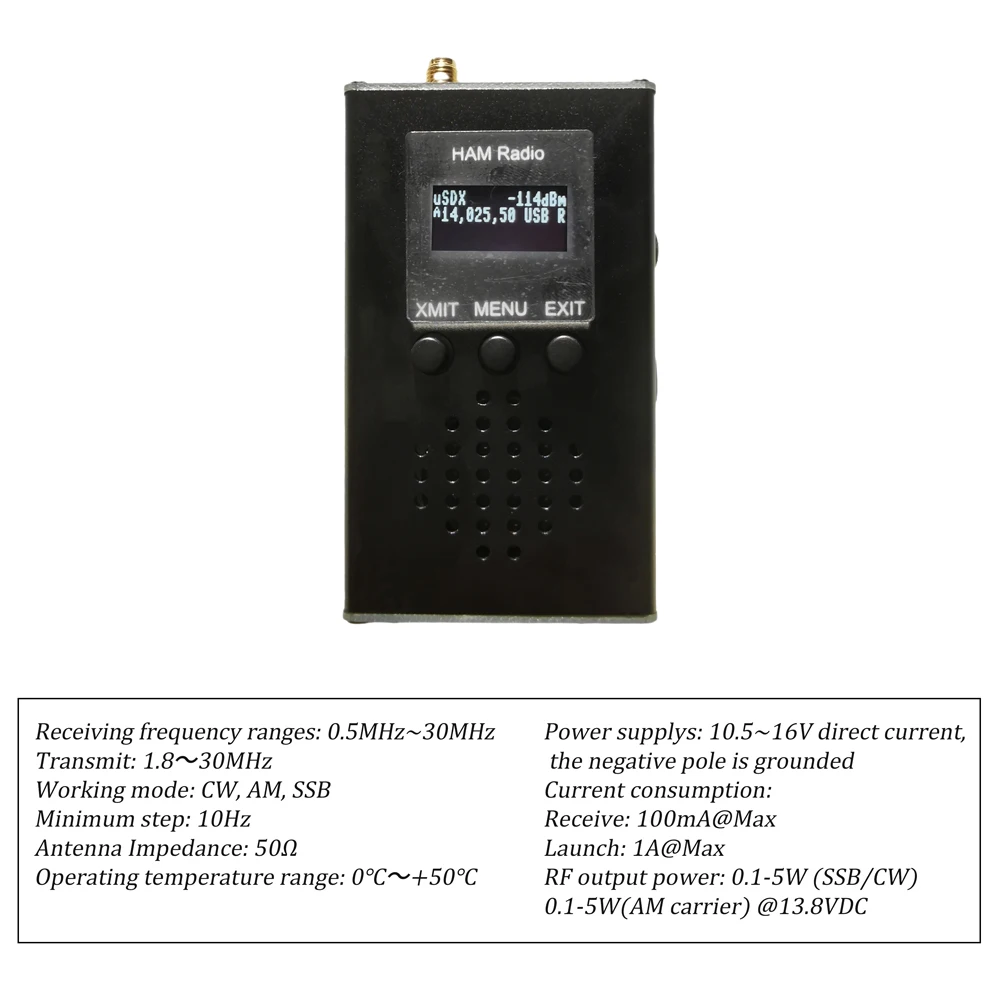 0 5 МГц ~ 30 uSDX ручные портативные трансиверы CW AM SSB трехдиапазонный мини-радио