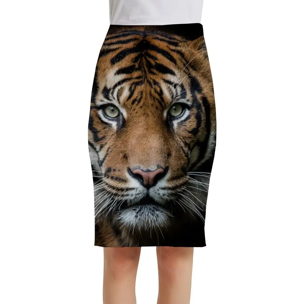 Женская юбка-карандаш KYKU винтажная офисная юбка с 3d рисунком животных лето 2019 -