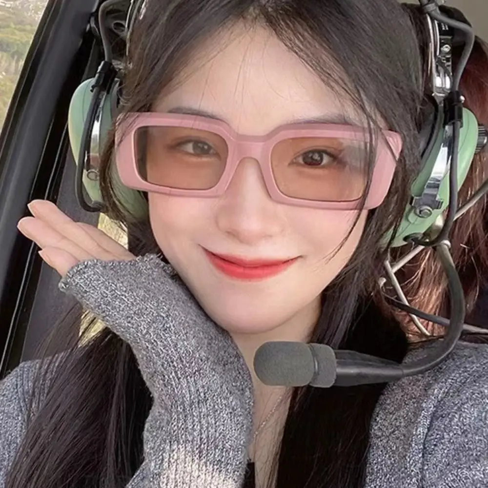 UV400 Женские Солнцезащитные Очки В Прямоугольной Оправе Стиле Ретро Защита От