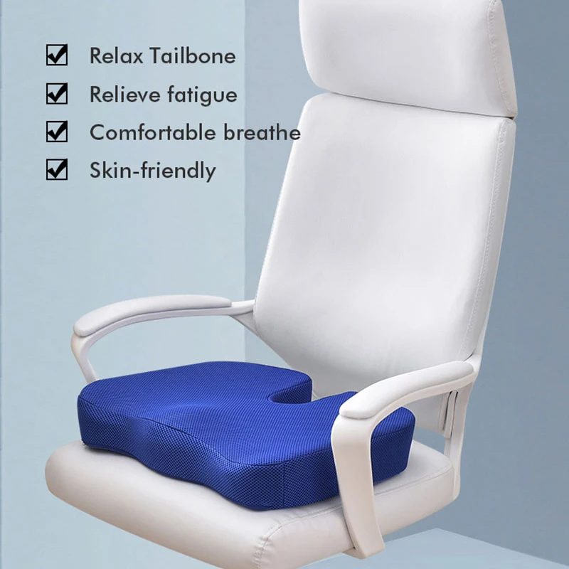 

Seat Cushion For Office Chair Memory Foam Non-Slip Desk Chair Cushion Back Coccyx Sciatica Tailbone Pain Relief Butt Pillow