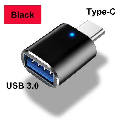 Адаптер USB 3.0 к типу C LED OTG к USB C USB-A к гнезду Micro USB Type-C для адаптеров HUAWEI Samsung Xiaomi POCO