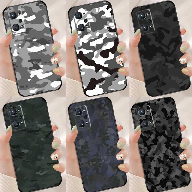 Камуфляжный чехол Night Dark в стиле милитари для Realme C21 GT Master GT Neo2 8i 8 Pro, чехол для OnePlus 9 Pro 8T 9R Nord 2 Capa