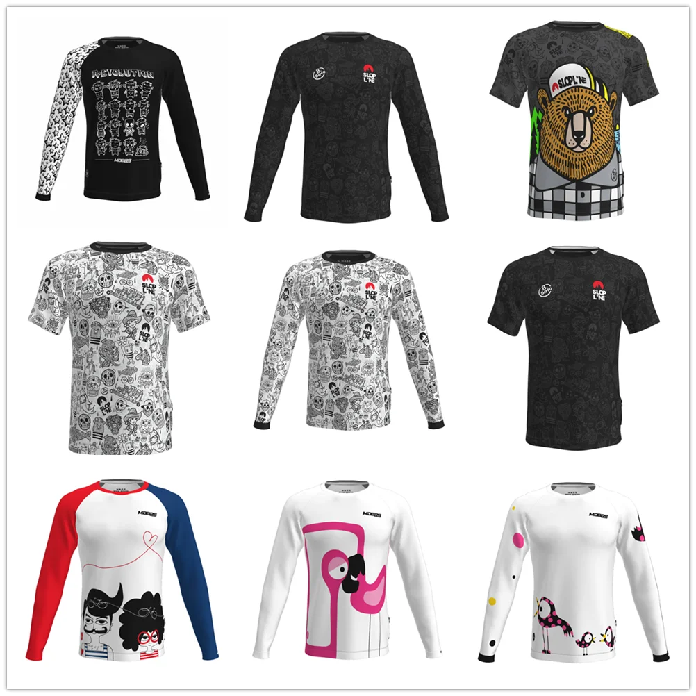 

slopline Pro Downhill T-shirt Mountain Jersey Men Mtb Jersey Team Road Racing Bicycle Cycling Motorcycle Locomotive Clothing