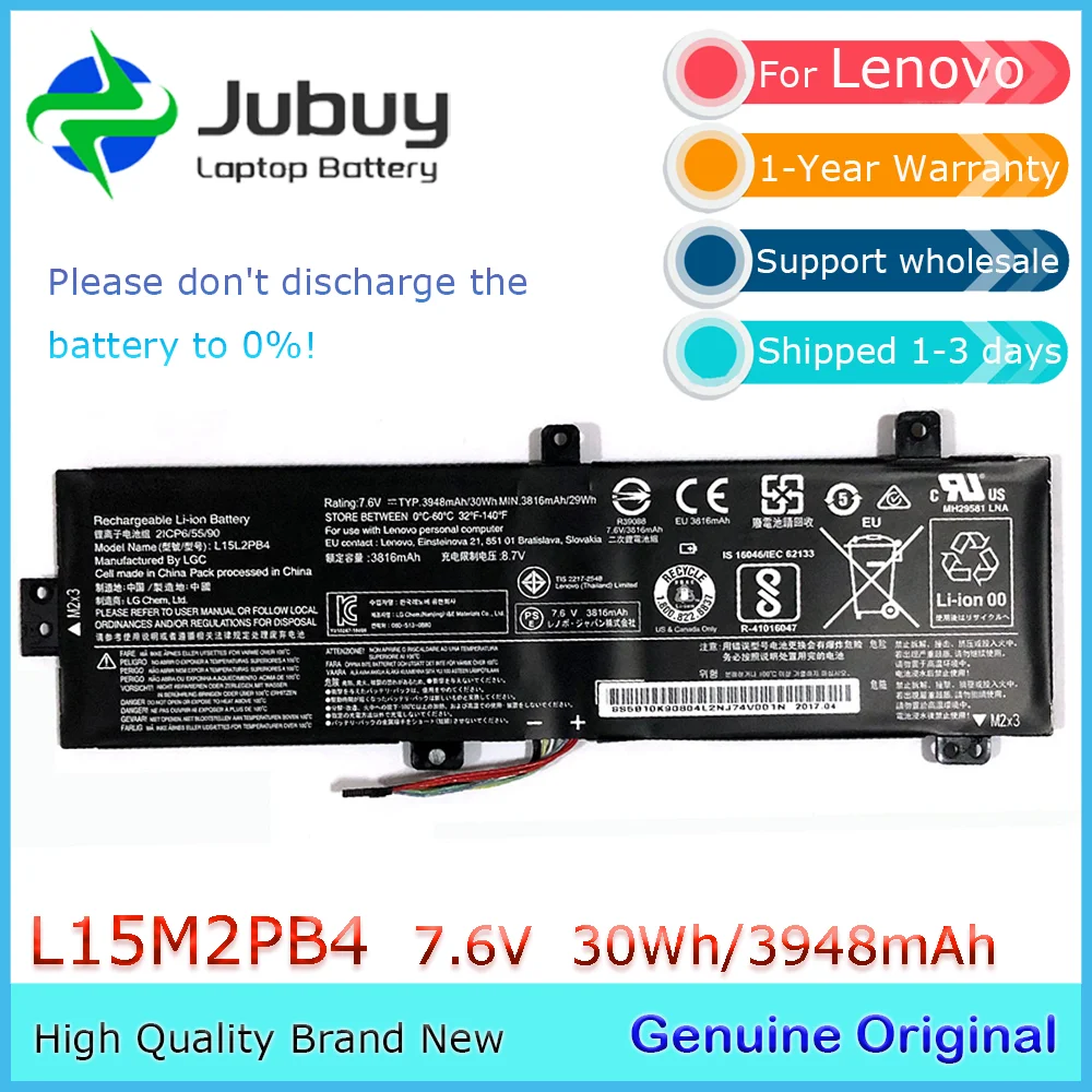 L15M2PB4 7 6 В 30 Втч оригинальный аккумулятор для ноутбука Lenovo IdeaPad xiaoxin 310-14ISK L15C2PB6 L15L2PB2