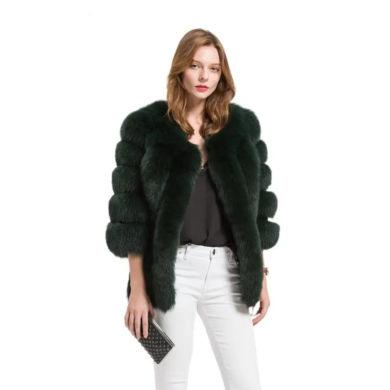 Winter Luxury Fluffy Fur Jacket For Women Thicken Warm Real Fox Fur Coat Women's Ecological Fur Fashion Temperament Parkas