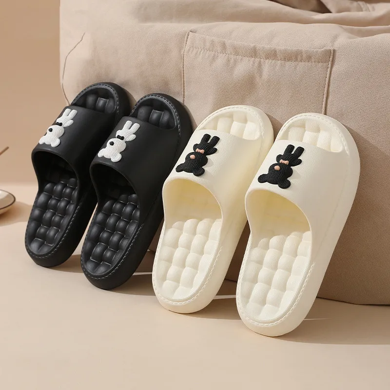 Soft EVA Indoor Slippers Women Men Non-Slip Bathroom Home Flip-Flops Thick Platform Cloud Sandals Summer Beach Shoes