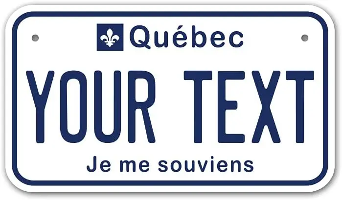 

Personalized Quebec License Plate | Home Decoration Metal Wall Sign