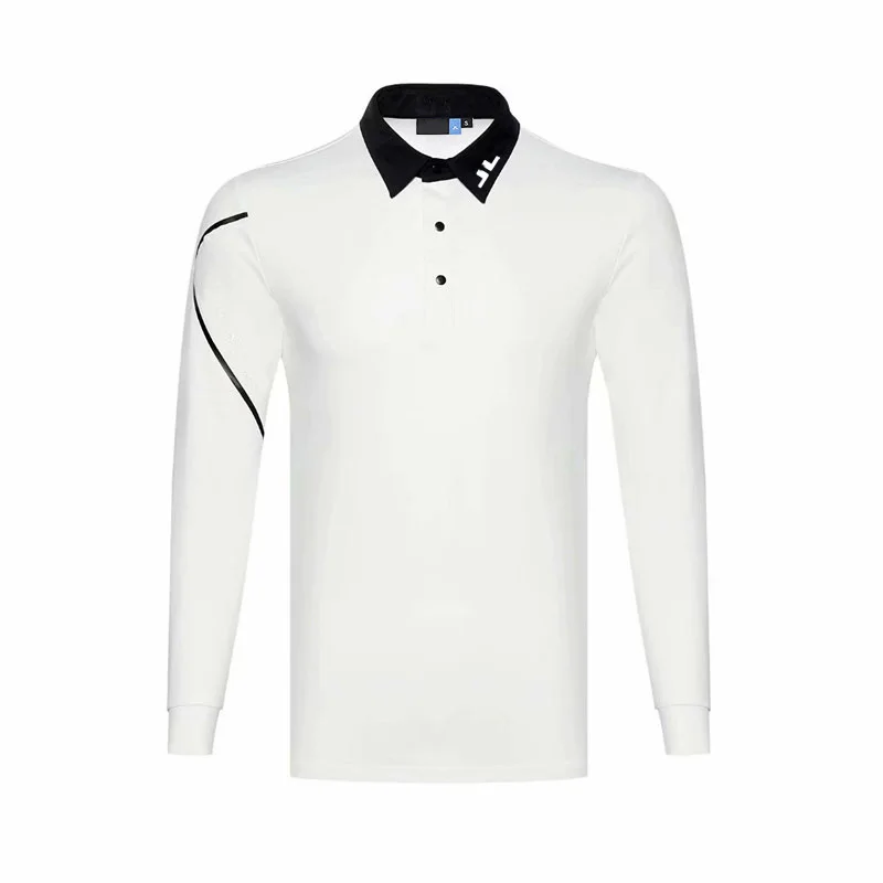 Spring Summer Autumn New Golf Men's Long Sleeve T-shirt Outdoor Sports Casual Shirt Warm Windproof Polo Neck