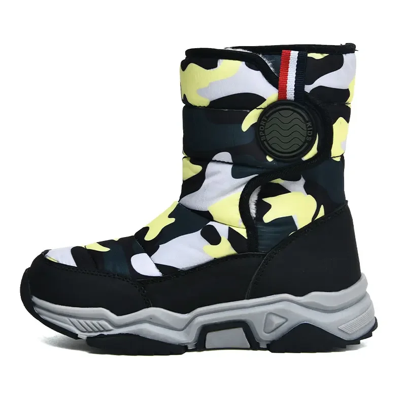 Детские зимние ботинки Зимние теплые меховые для девочек и мальчиков модные