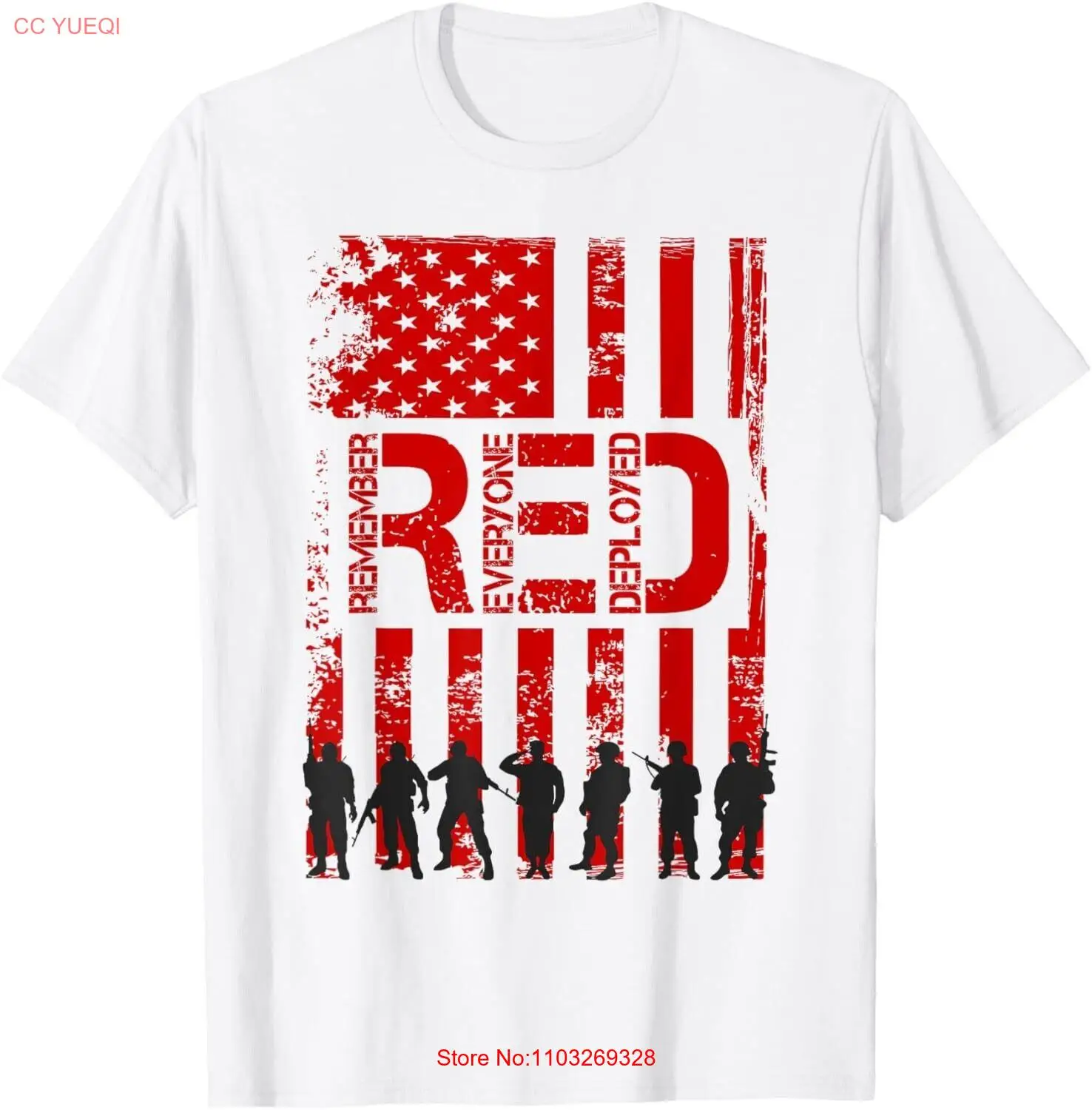 On Friday We Wear Red American Flag Military Supportive T-Shirt