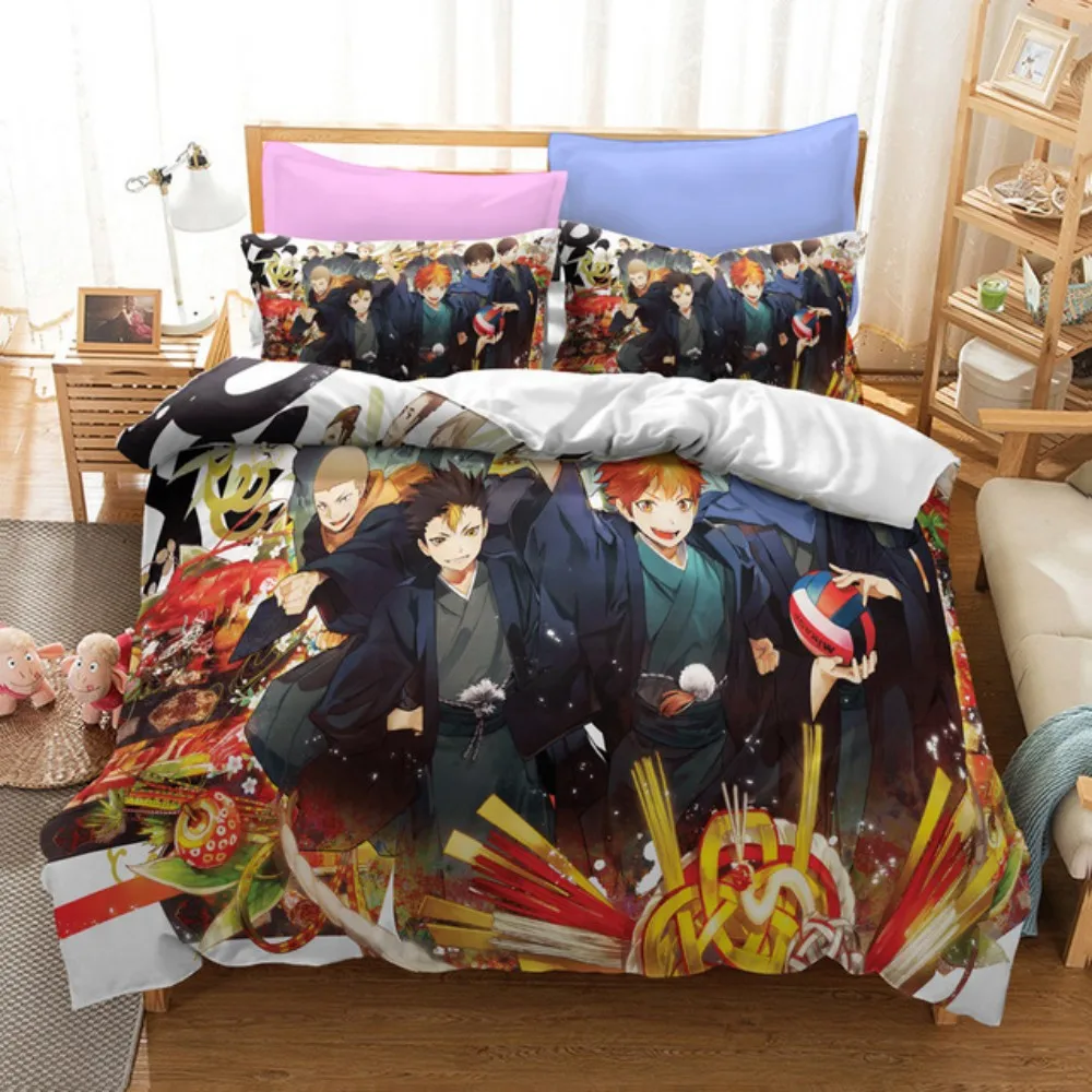 Комплект постельного белья Haikyuu с мульпликационным аниме 3D рисунком