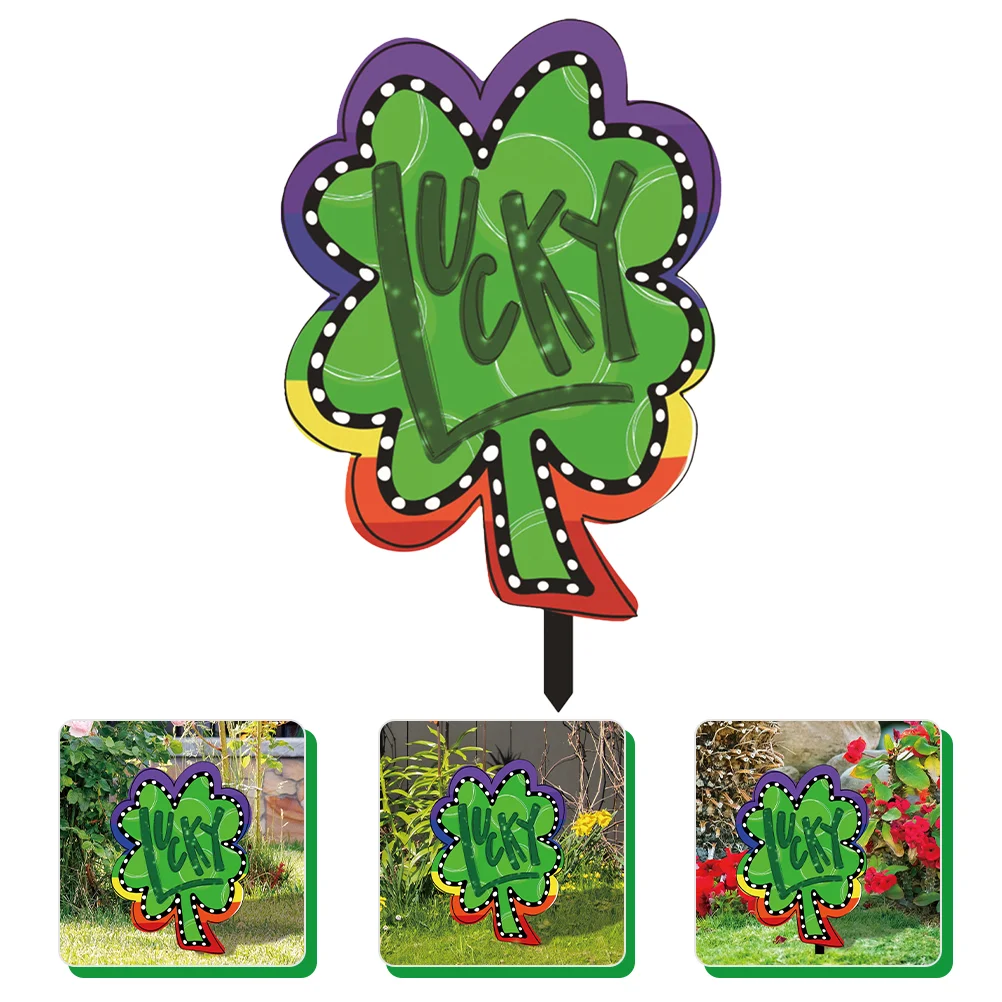 

Sign St Day Patricks Patrickyard Decorations Lawn Leprechaun Outdoor Decoration Ornament Garden Stake Signage Shamrock Welcome