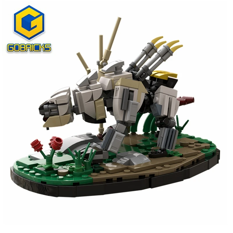 

Gobricks MOC Game Horizon Zero Dawned Thunder Jaw Sawtooth Building Blocks Action Figures Machine Dragon Toys for Christmas Gift