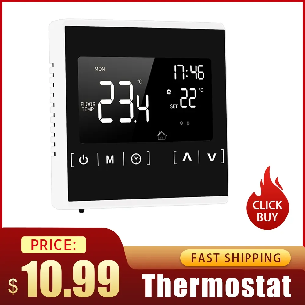 

NEW2023 AC85-240V ekran dotykowy LCD s-mart termostat elektryczne ogrzewanie podłogowe Termostato s-mart regulator temperatury