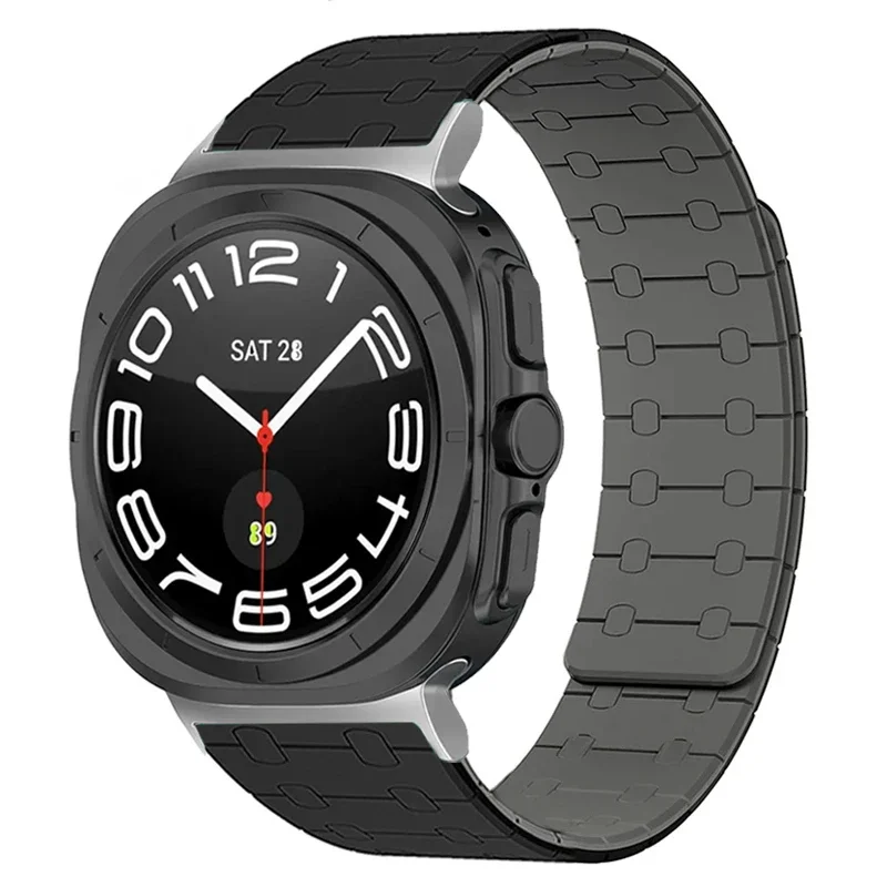 Ремешок силиконовый магнитный для Samsung Galaxy Watch 7 Ultra 47 мм спортивный браслет без