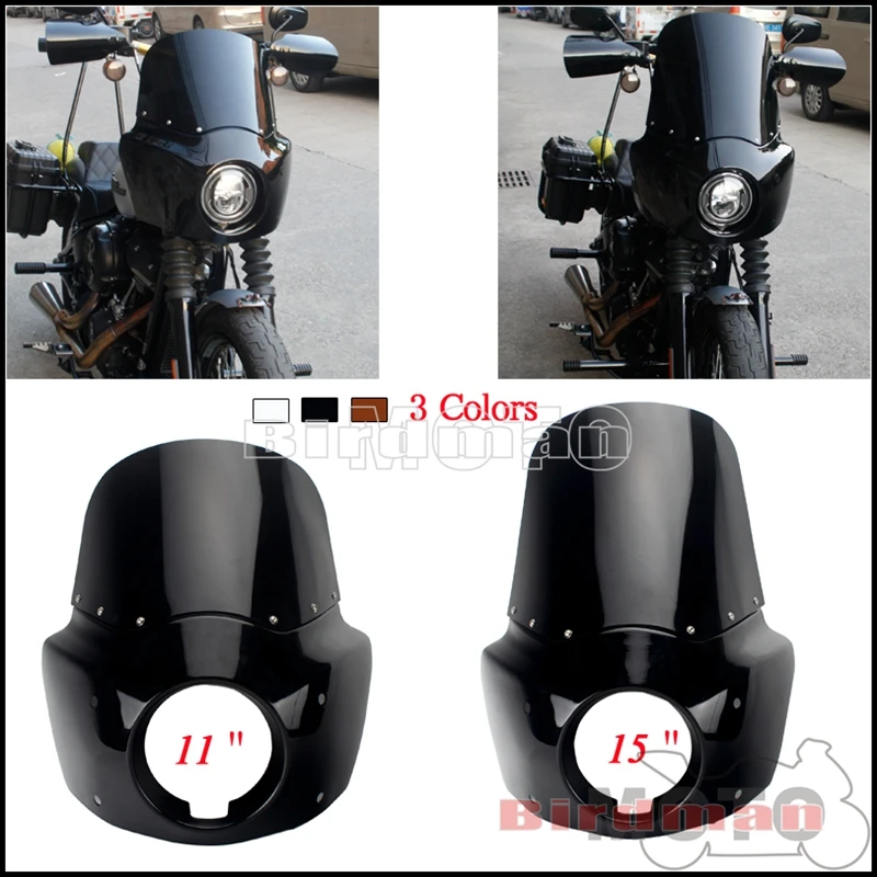 

Обтекатель передней фары мотоцикла с 11 "15" ветровым стеклом для Harley Dyna Wide Glide FXDWG EFI 2006-2017 FXR 1987-1999