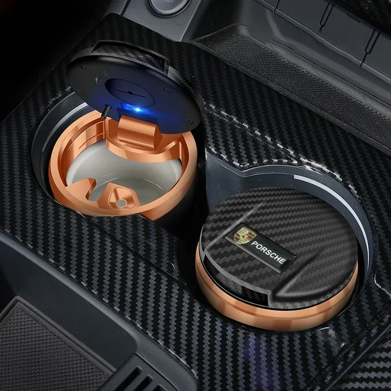 Автомобильная эмблема пепельница со светодиодной подсветкой портативный