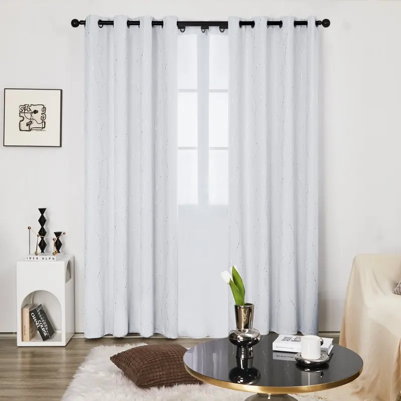 

Blackout Curtains for Bedroom, 84 inch Long, Grommet Thermal Insulated Curtains for Sliding Glass Door (52" x 84", Gray, 2 Panel