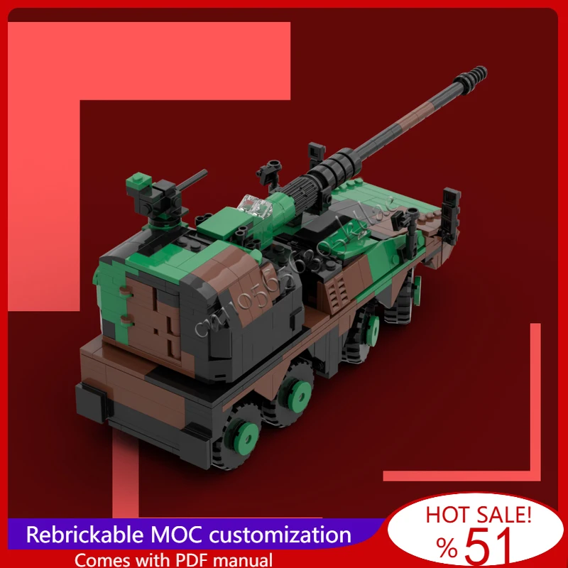 765 шт. RCH-155 Гаубица, модель бронеавтомобиля MOC, строительные блоки, кирпичи «сделай сам», креативная сборная игрушка для детей, Рождественский подарок (art.: 3920d30fdf06e) - 3920d30fdf06e