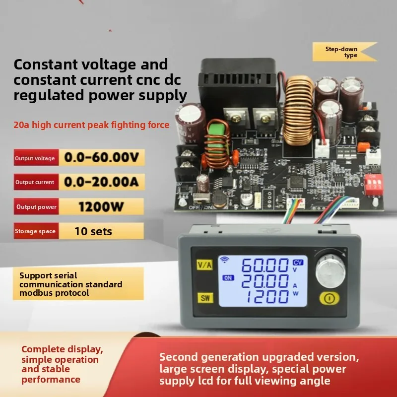 Фото XY6020L числовое управление, регулируемый источник питания постоянного тока, постоянное напряжение, постоянный ток, поддерживающий понижающий модуль 20 А/1200 Вт №1