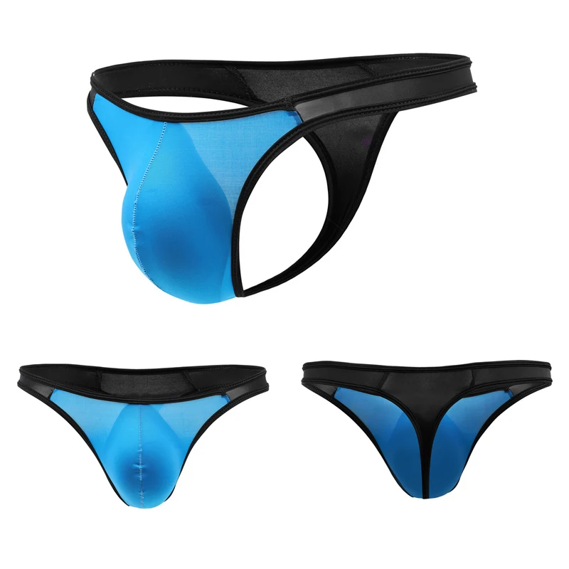 8PCS Men's Briefs Sexy Ice Silk Low Waist Bikini Underpants Mens Briefs Underwear Men Sexy Underwear U Convex Thong Pantie