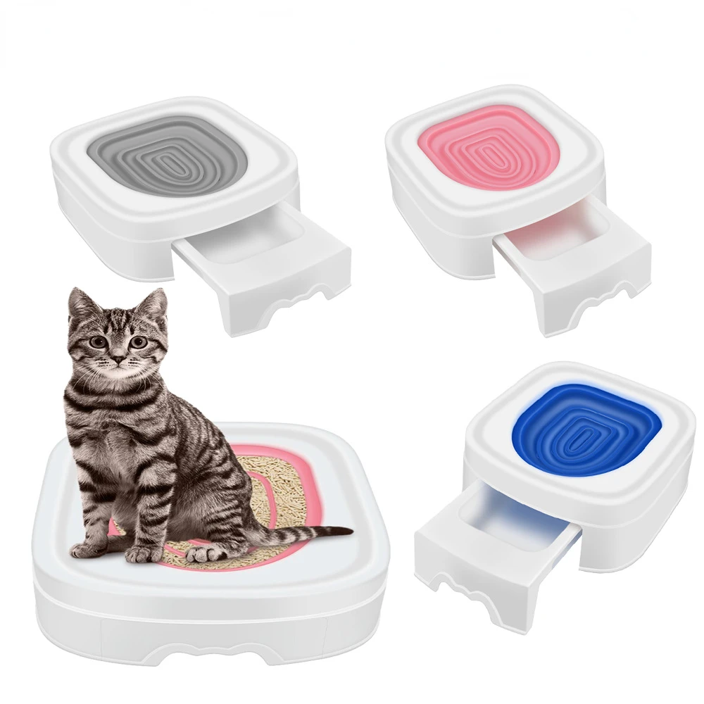

New Cat Toilet Toilet Trainer, Reusable Cat Litter Box Can Be with Water or Cat Litter Teaching Cats To Use Toilet Tools Product