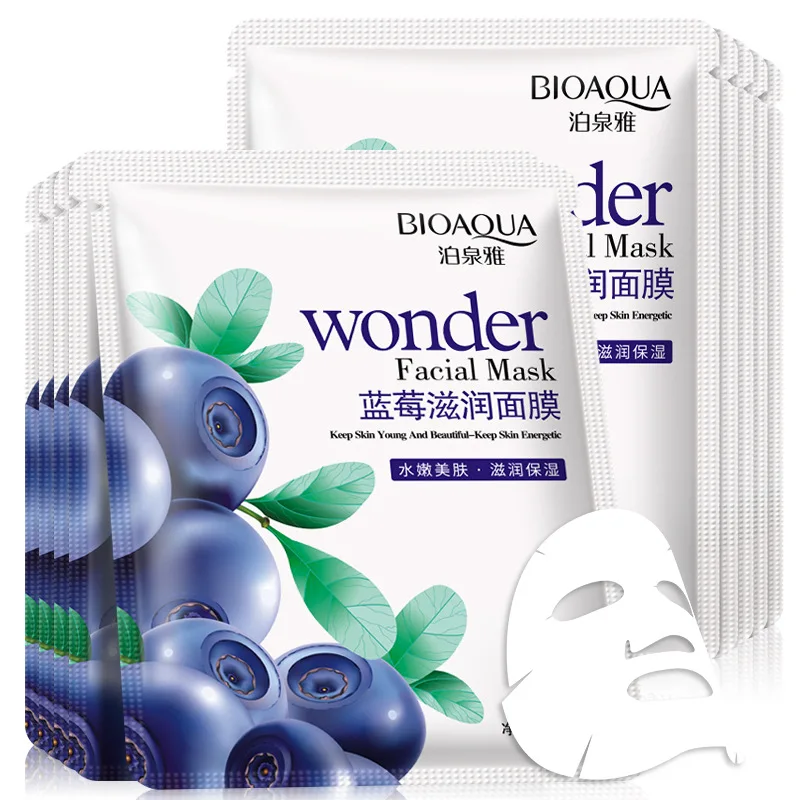 

10pcs BIOAQUA Blueberry Face Mask Moisturizing Anti-aging Whitening Facial Masks skincare Face Sheet Mask Facial Care for Beauty