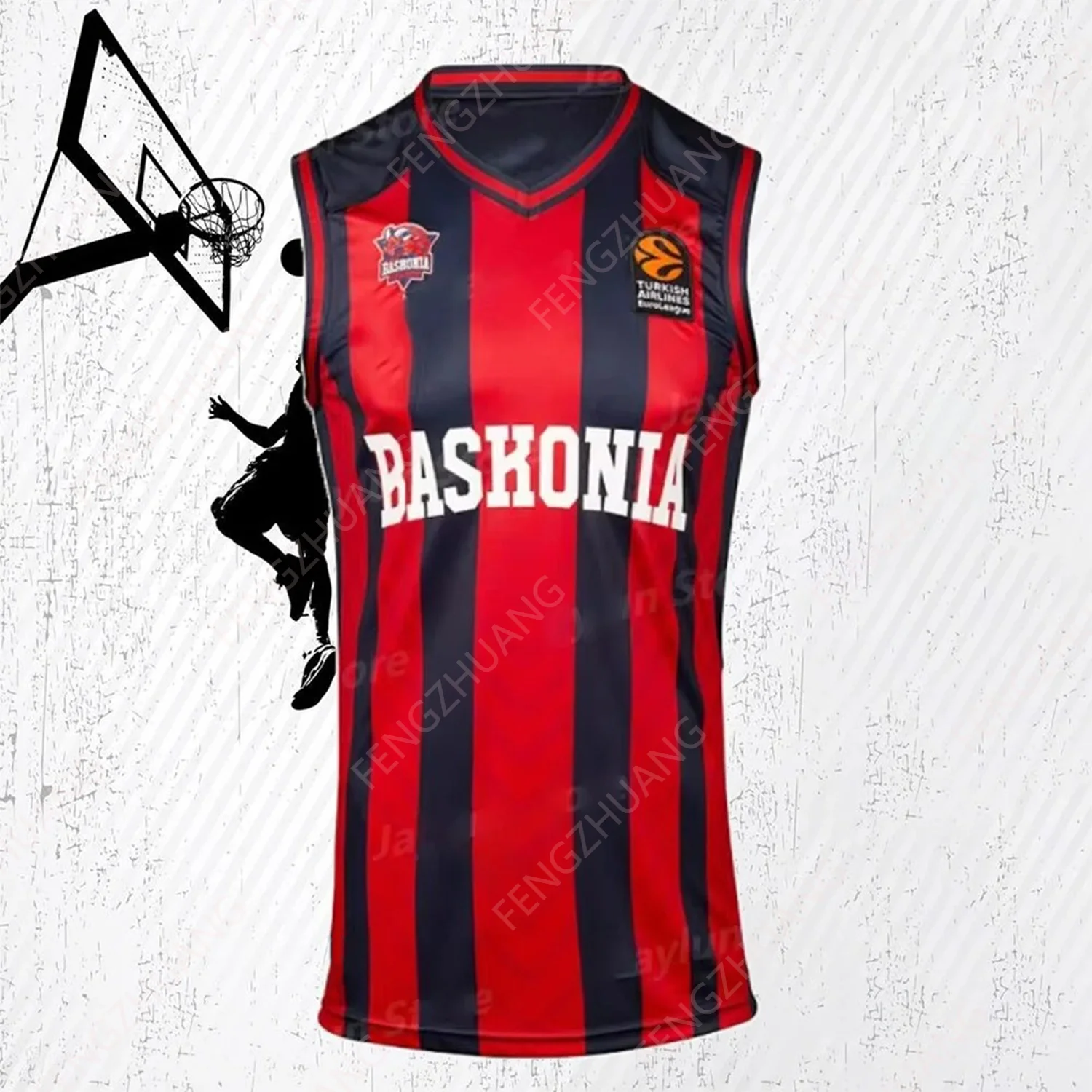 Испанские Мужские Баскетбольные Тренировочные Топы Trikotaj Saski Baskonia Спортивные