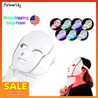 Маска для лица светодиодная, 7 цветов, фотонная терапия, омоложение светодиодный, лифтинг, осветление, сужение пор