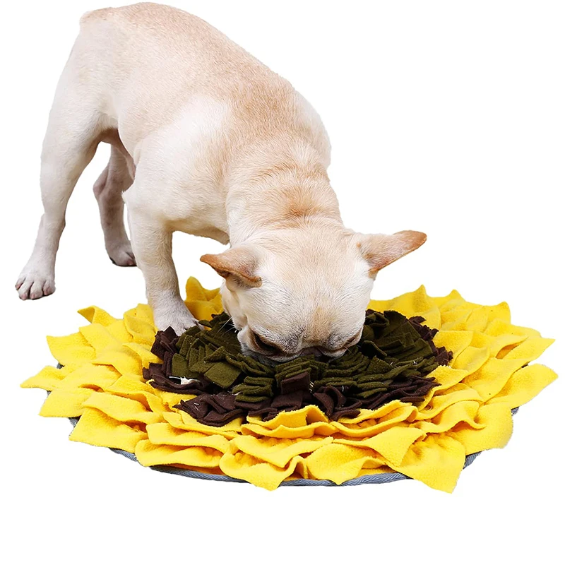 

Pet Dogs Snuffle Mat Sunflower Puzzle Toys Nose Smell Training Sniffing Pad Slow Feeding Bowl Food Dispenser Relieve Stress