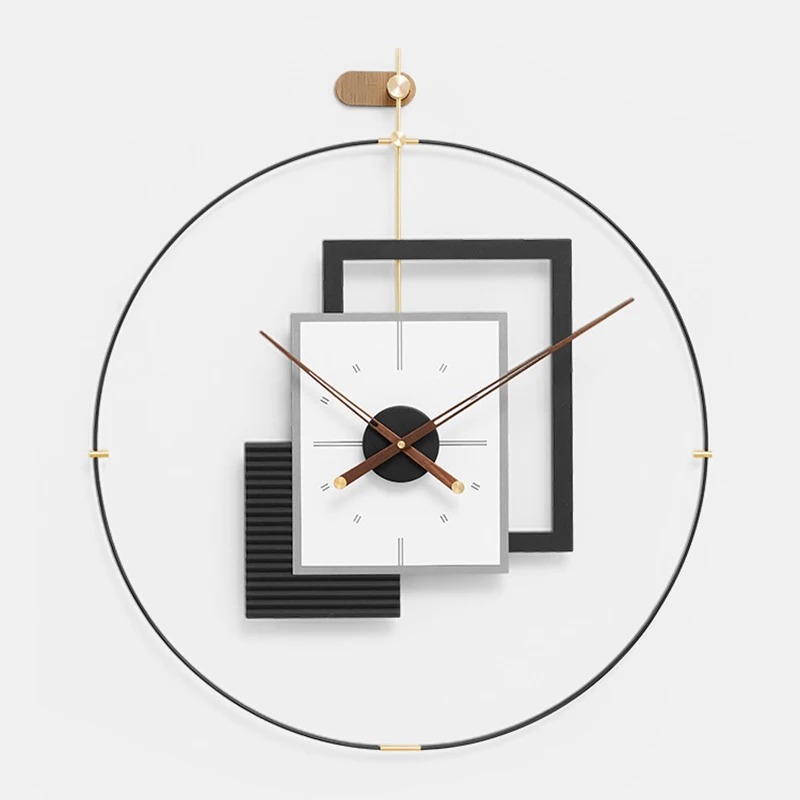 

Round Silent Wooden Wall Clock Large 3d Modern Wall Clock Luxury Nordic Decoracion Relogio De Parede Living Room Decoration