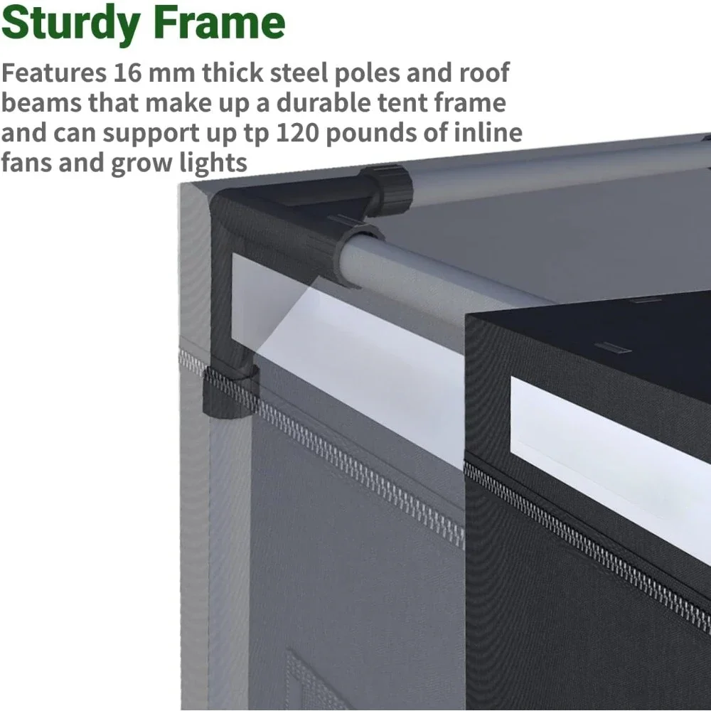 Тент для выращивания растений семейная палатка комнатных 48x48x78 дюймов 600D