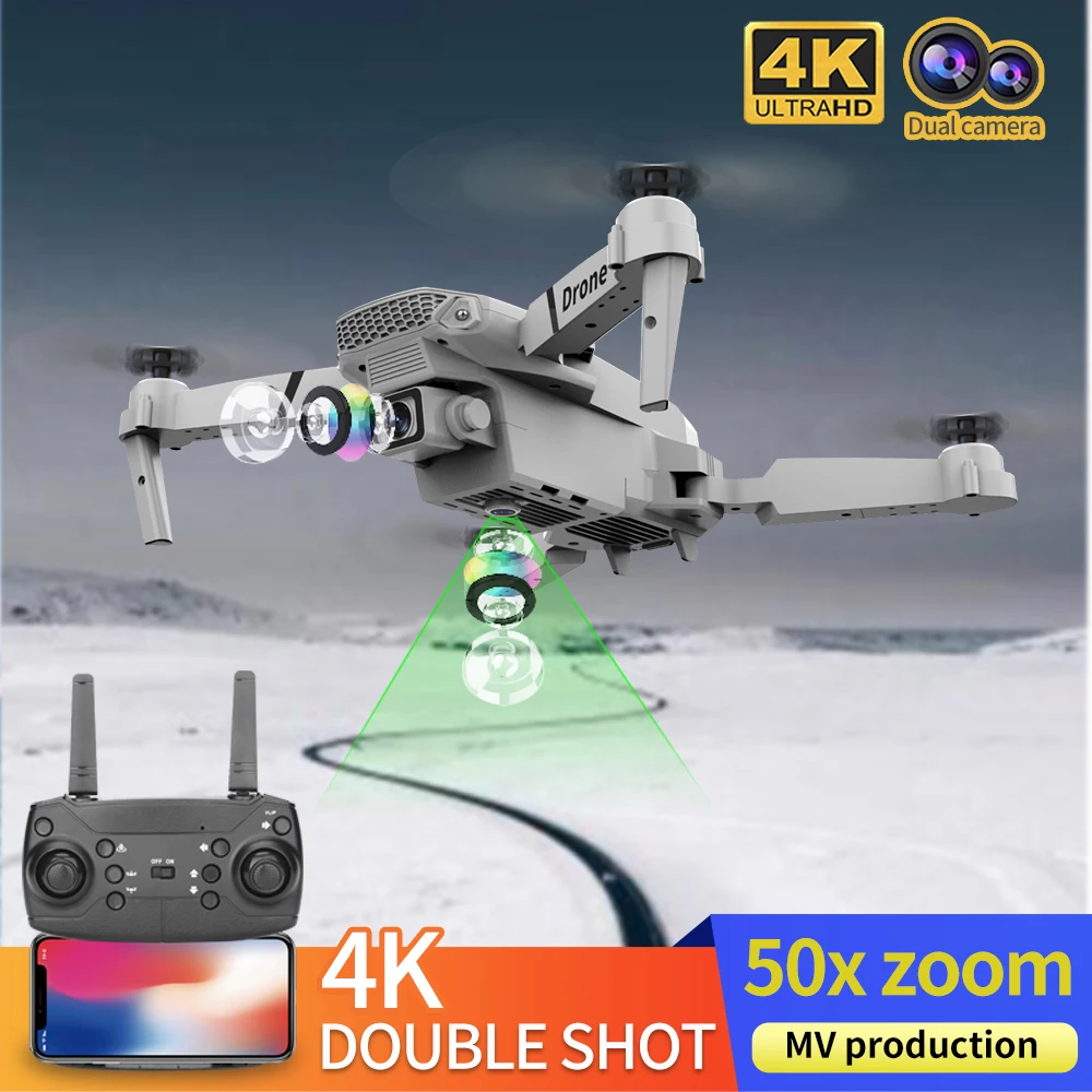 

2022 New E88 PRO Drone Professional 4K High-definition Camera Height Fixed Remote Control Folding Quad Rotor Helicopter Toy