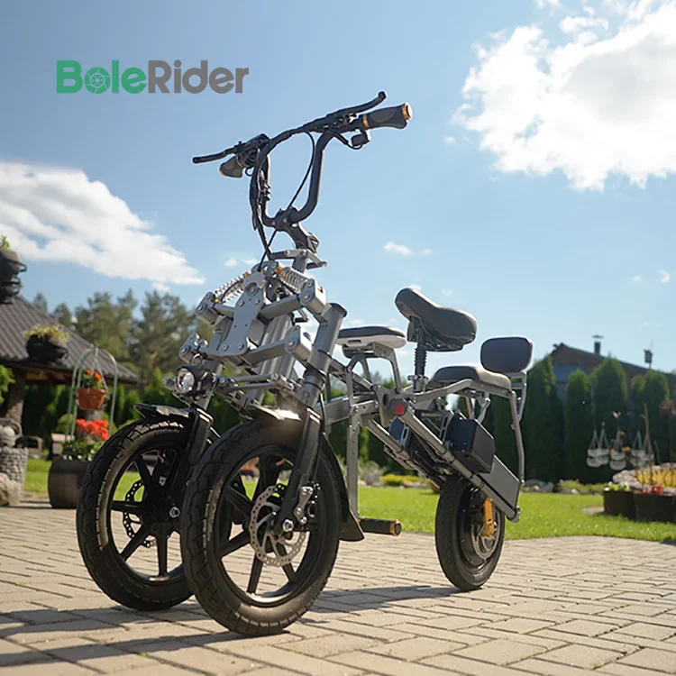 

New suspension 500w 48v 15.6ah range 70km front two wheel electric scooter trike 2 person ebike 3 wheel