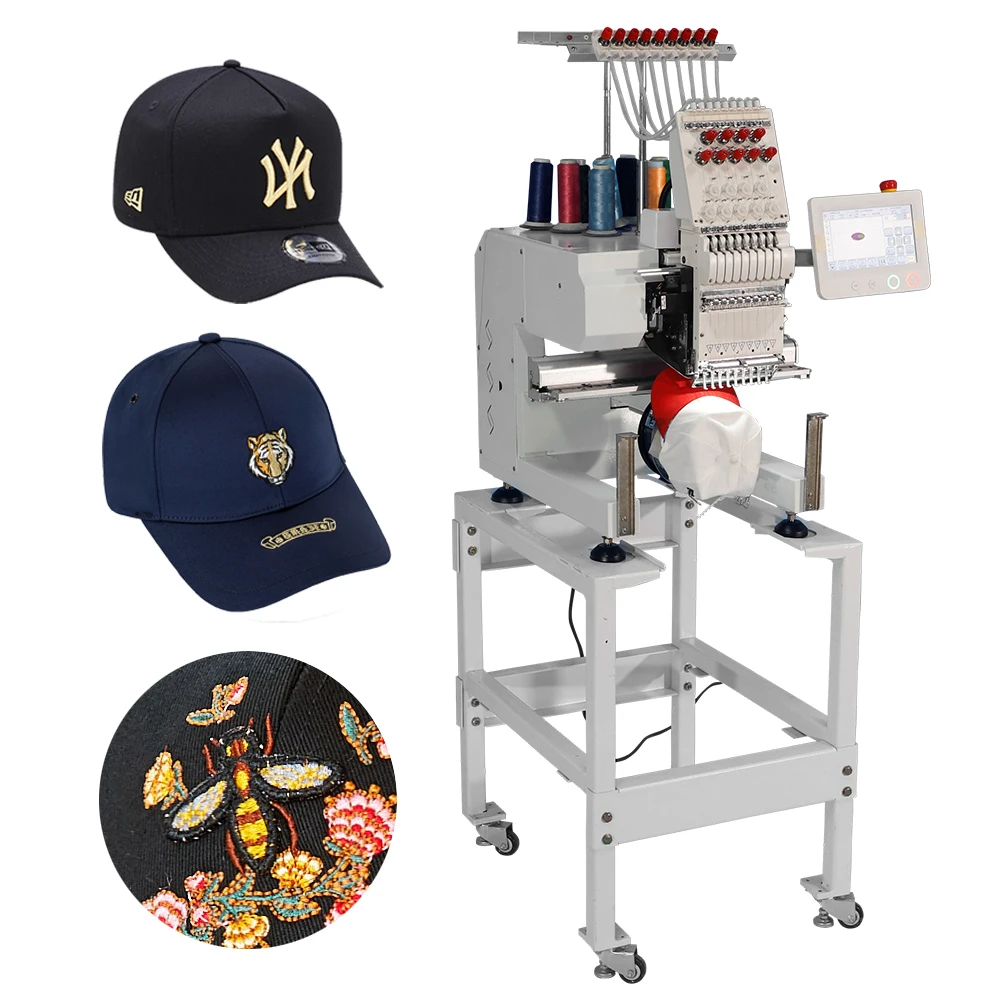 

9/12/15 Colors Single Double Head Cap And Flat Computerized Embroidery Sewing Machine Price