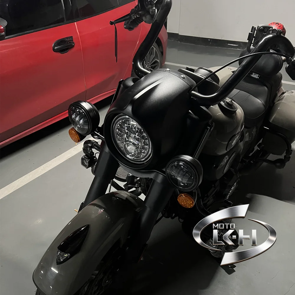 Фото Комплект светодиодных вспомогательных фар для мотоциклов Indian Chief Dark 106, Classic Springfield 111, Vintage 2014-2024 №1