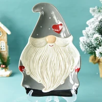 santa claus plate ceramic shallow plate western style tableware flat plate cute creative home dishes hotel decorative platos