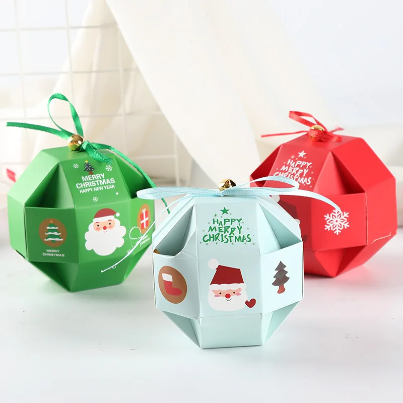 

10Pcs Spherical Christmas Party Box for Christmas Birthdays Holiday Thanksgiving Candy Box Packaging Packaging Bags for Business