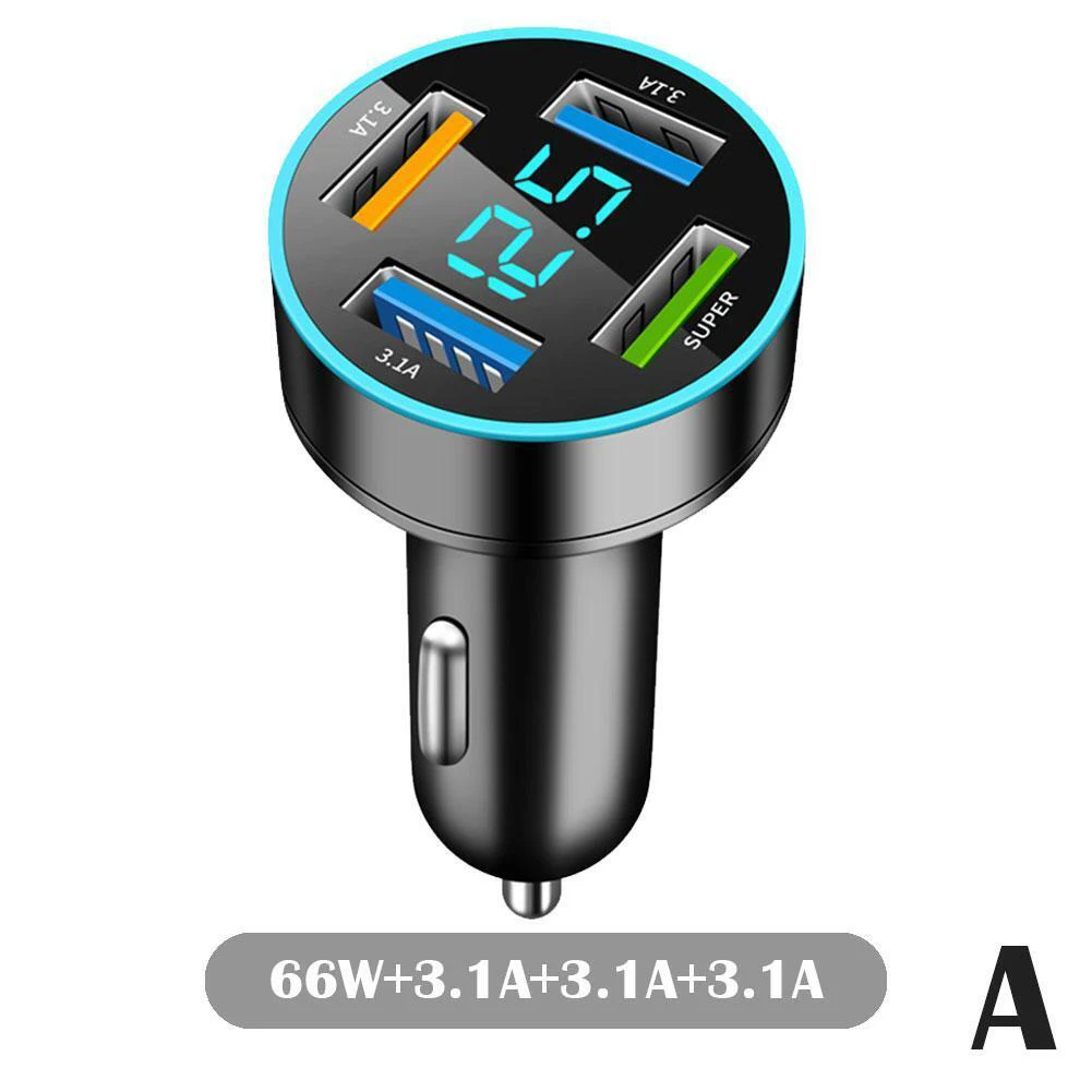 

Автомобильное зарядное устройство с 4 USB-портами, 66 Вт
